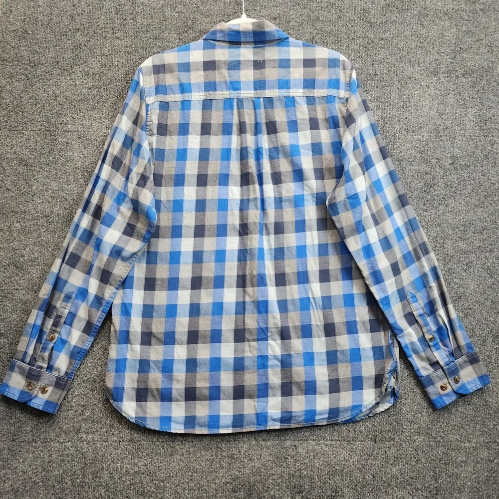 The North Face Mens Blue Plaid Flannel Workwear Gorpcore Outdoor Shirt Large